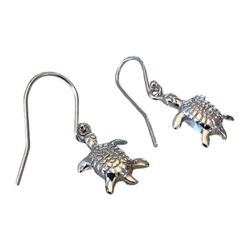 Sterling Silver‎ Sea Turtle Dangle Earrings Women OS Silver Good Marine .925 - Picture 4 of 6